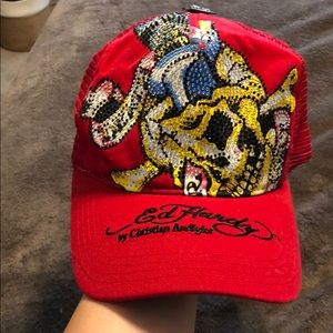 Ed Hardy Rhinestone Trucker Hat